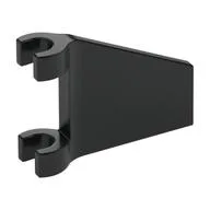 Flag 2 x 2 Trapezoid with Flared Area between Clips, Black