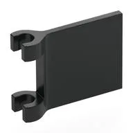 Flag 2 x 2 Square, Flared Clip Edge [Thick Clips], Black