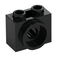 Brick Special 1 x 2 x 1 1/3 with Rotation Joint Socket, Black