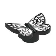 Insect, Butterfly with Silver Wings Print, Black