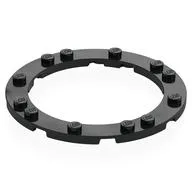 Plate 8 x 8 Round with 6 x 6 Round Cutout, Black