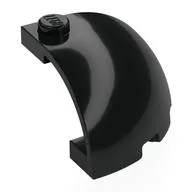 Panel 3 x 3 x 1 2/3 Corner, Curved Top, Black