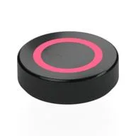 Tile Round 1.5 x 1.5 with Coral Circle Print, Black