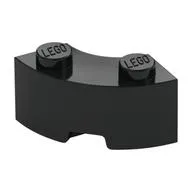 Brick Round Corner 2 x 2 Macaroni with Stud Notch and Reinforced Underside [New Style], Black