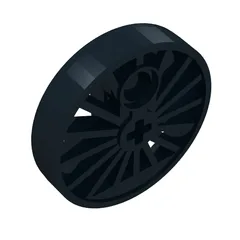 Train Wheel RC Train, Spoked with Technic Axle Hole and Counterweight, 30 mm diameter [Blind Driver], Black
