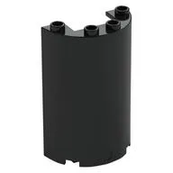 Cylinder Half 2 x 4 x 5 with 1 x 2 cutout, Black