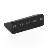 Brick Sloped 30° 1 x 2 x 2/3 with Silver 'DODGE' Print, Black