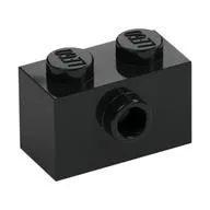 Brick Special 1 x 2 with 1 Center Stud on 1 Side, Bottom Stud Holder, Black