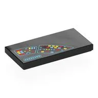Tile 2 x 4 with Round Control Panel, Red/Bright Light Blue/Yellow Buttons (Entrerprise) Print, Black