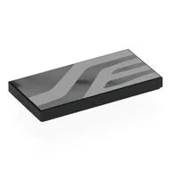 Tile 2 x 4 with Silver Zig-Zagging Stripes Print, Black