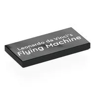 Tile 2 x 4 with 'Leonardo Da Vinci's Flying Machine' Print, Black