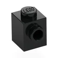 Brick Special 1 x 1 with Stud on 1 Side, Black