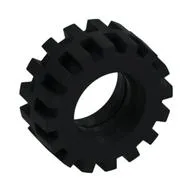 Tyre 15 x 6 Offset Tread Small with Band around Center, Black