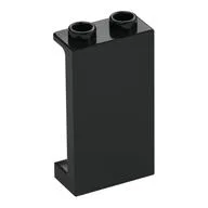 Panel 1 x 2 x 3 [Side Supports / Hollow Studs], Black