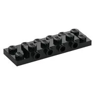 Plate Special 2 x 6 x 2/3 with 4 Studs on Side, 1 Support Wall on Bottom, Black