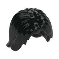 Hair Mid-Length Tousled with Center Part, Black