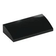 Brick Curved 2 x 4 x 2/3 No Studs, with Bottom Tubes, Black