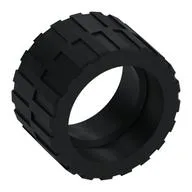 Tyre 24 x 14 Shallow Tread (Tread Small Hub), Band Around Center of Tread, Black