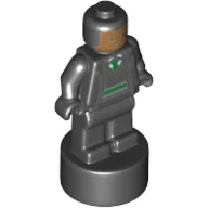 Minifig Trophy Statuette, Slytherin Student, Nougat Face Print, Black