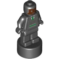 Minifig Trophy Statuette, Slytherin Student, Reddish Brown Face Print, Black