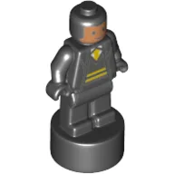 Minifig Trophy Statuette, Hufflepuff Student, Nougat Face Print, Black