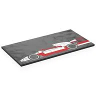 Tile 8 x 16 with Red/White F1 Racing Car, Driving Left Print, Black
