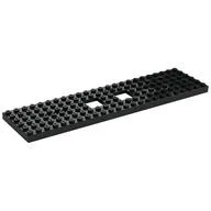 Vehicle Base, Train 6 x 24 with Two 2 x 2 Openings and 3 Round Holes Each End, Reinforced on Bottom Side, Black