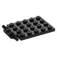 Plate Special 4 x 6 with Trap Door Hinge [Long Pins], Black
