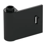 Door 1 x 3 x 2 Left - Open Between Top and Bottom Hinge, Black