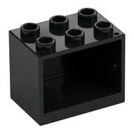 Cupboard 2 x 3 x 2 with Hollow Studs, Black