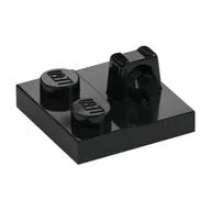 Hinge Plate 2 x 2 Locking with 1 Finger on Top, Black