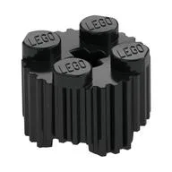 Brick Round 2 x 2 [Grill], Black