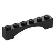 Brick Arch 1 x 6 Raised Arch, Black