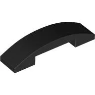 Brick Curved 4 x 1 Double, No Studs, Black