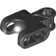 Technic Axle Connector 2 x 3 with Ball Socket, Open Lower Axle Holes, Black