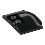 Brick Round 3 x 4 x 2/3 Triple Curved with 2 Sunk Studs, Black