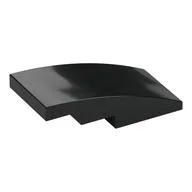 Brick Curved 4 x 2 No Studs, Black