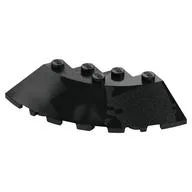 Brick Round Corner 6 x 6 with 33° Slope and Facet Cutout, Black