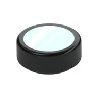Tile Round 1 x 1 with White/Sand Green Lines / Mirror Print, Black