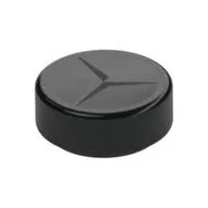 Tile Round 1 x 1 with Silver Mercedes Logo Print, Black