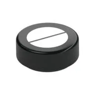 Tile Round 1 x 1 with 2 Silver Half Circles/ Screw Head Print, Black