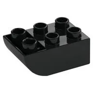 Duplo Brick 2 x 3 with Curved Bottom, Black