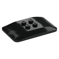 Brick Curved 6 x 4 x 2/3 Quad Curved with 2 x 2 Studs, Black