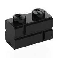 Brick Special 1 x 2 with Masonry Brick Profile, Black