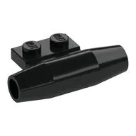 Engine, Smooth Small, 1 x 2 Side Plate with Axle Holders and Slot, Black