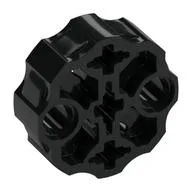 Large Figure Weapon, Barrel with 2 Pin Holes and 3 Axle Holes, Black