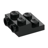 Plate Special 2 x 2 x 2/3 with Two Studs On Side and Two Raised [Solid Anti-stud], Black