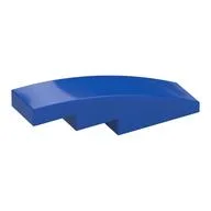 Brick Curved 4 x 1 No Studs [Stud Holder with Symmetric Ridges], Blue