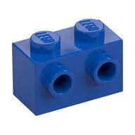 Brick Special 1 x 2 with 2 Studs on 1 Side, Blue