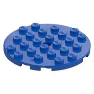 Plate Round 6 x 6 with Hole, Blue
